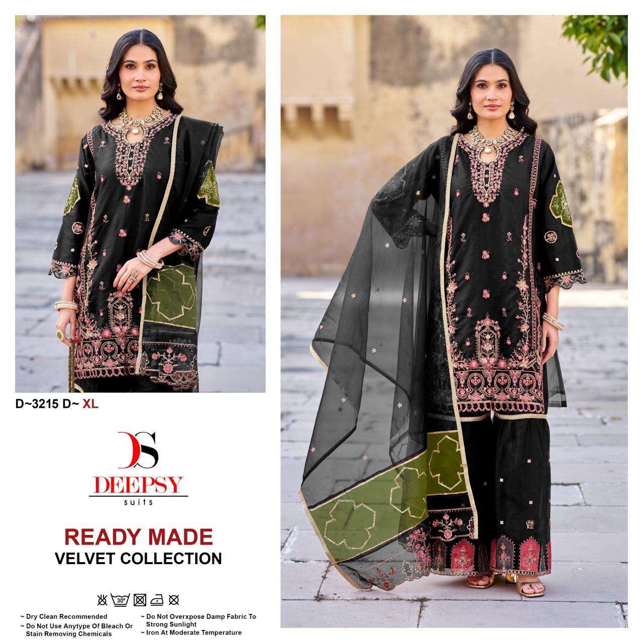 3215 by deepsy suit heavy embroidered organza readymade suit wholesale dealer surat