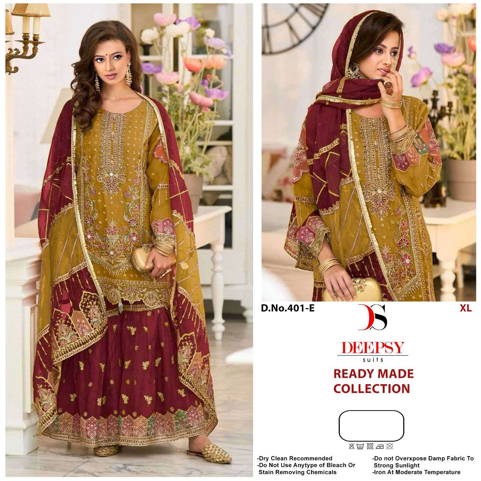 401 by deepsy suit organza fancy  embroidered readymade salwar kameez wholesale price surat