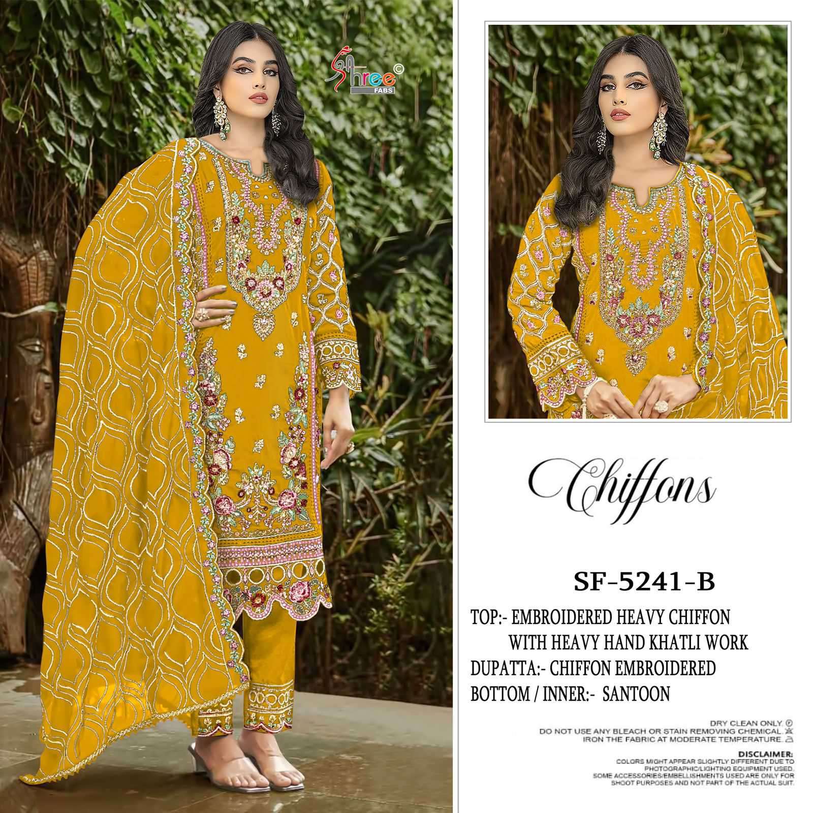 5241 by shree fabs exclusive embroidered chiffon salwar kameez wholesale price surat