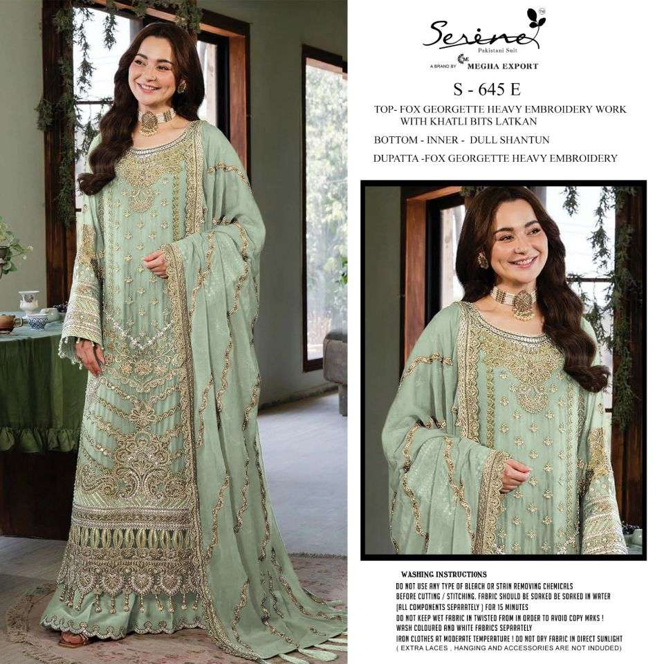 645 by serine fancy embroidered fox georgette salwar kameez wholesale price surat