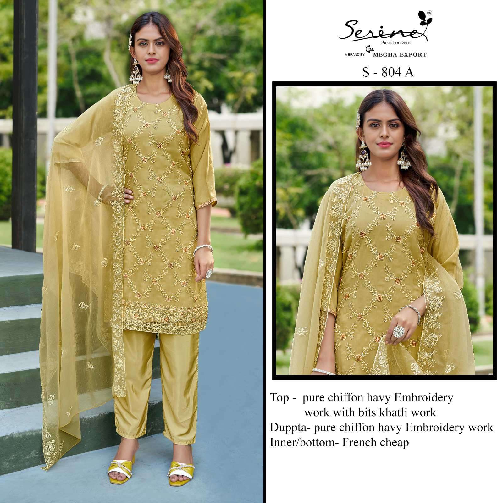 804 by serine heavy embroidered chiffon salwar suit wholesale dealer surat