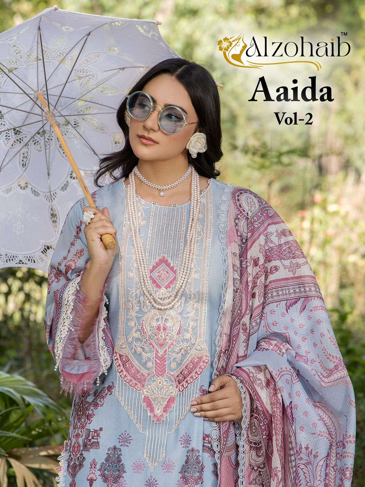 aaida vol-2 by al zohaib heavy patch work cotton salwar kameez supplier surat