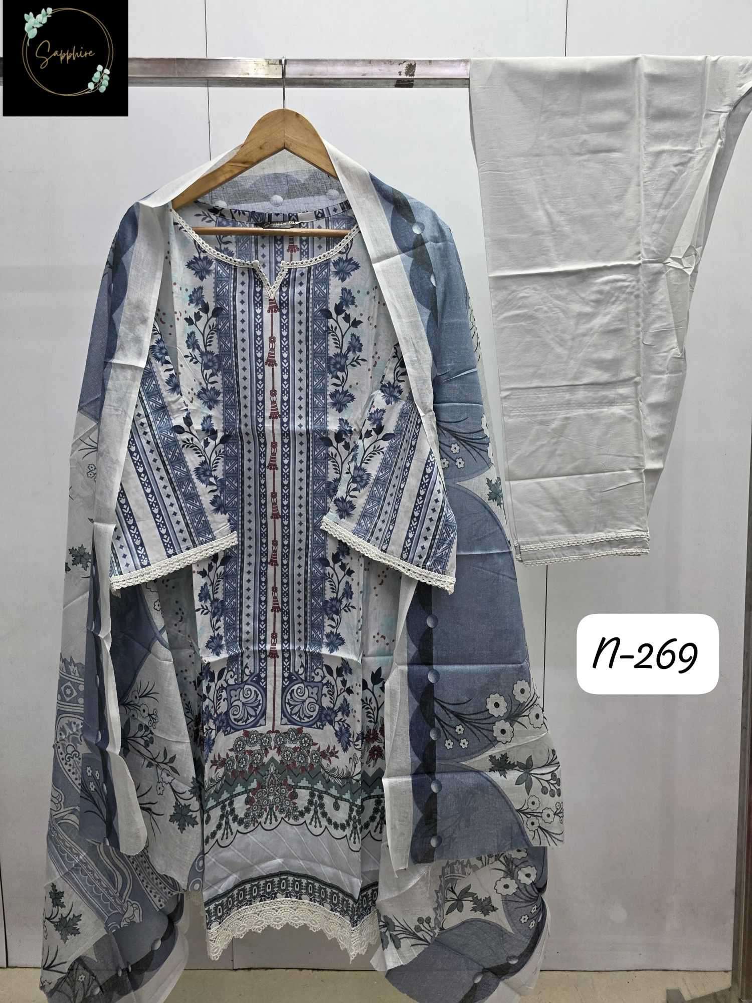 agha noorain-269 by sapphire lawn with fancy work designer readymade salwar kamez wholesale price surat