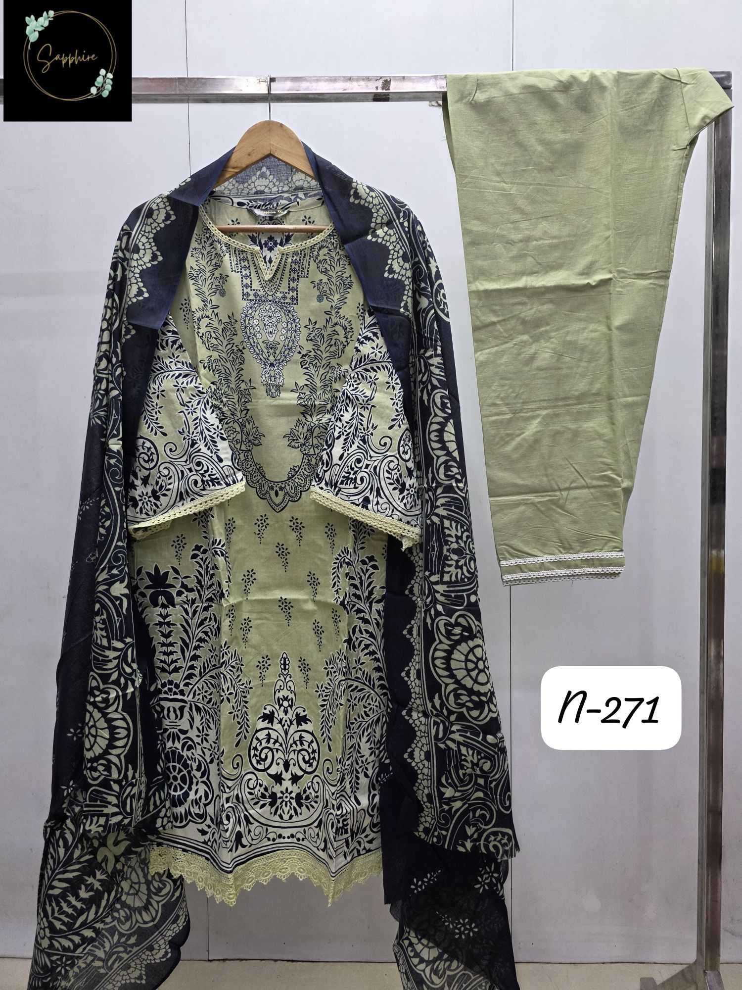 agha noorain-271 by sapphire latest designer lawn readymade salwar kameez wholesale price surat