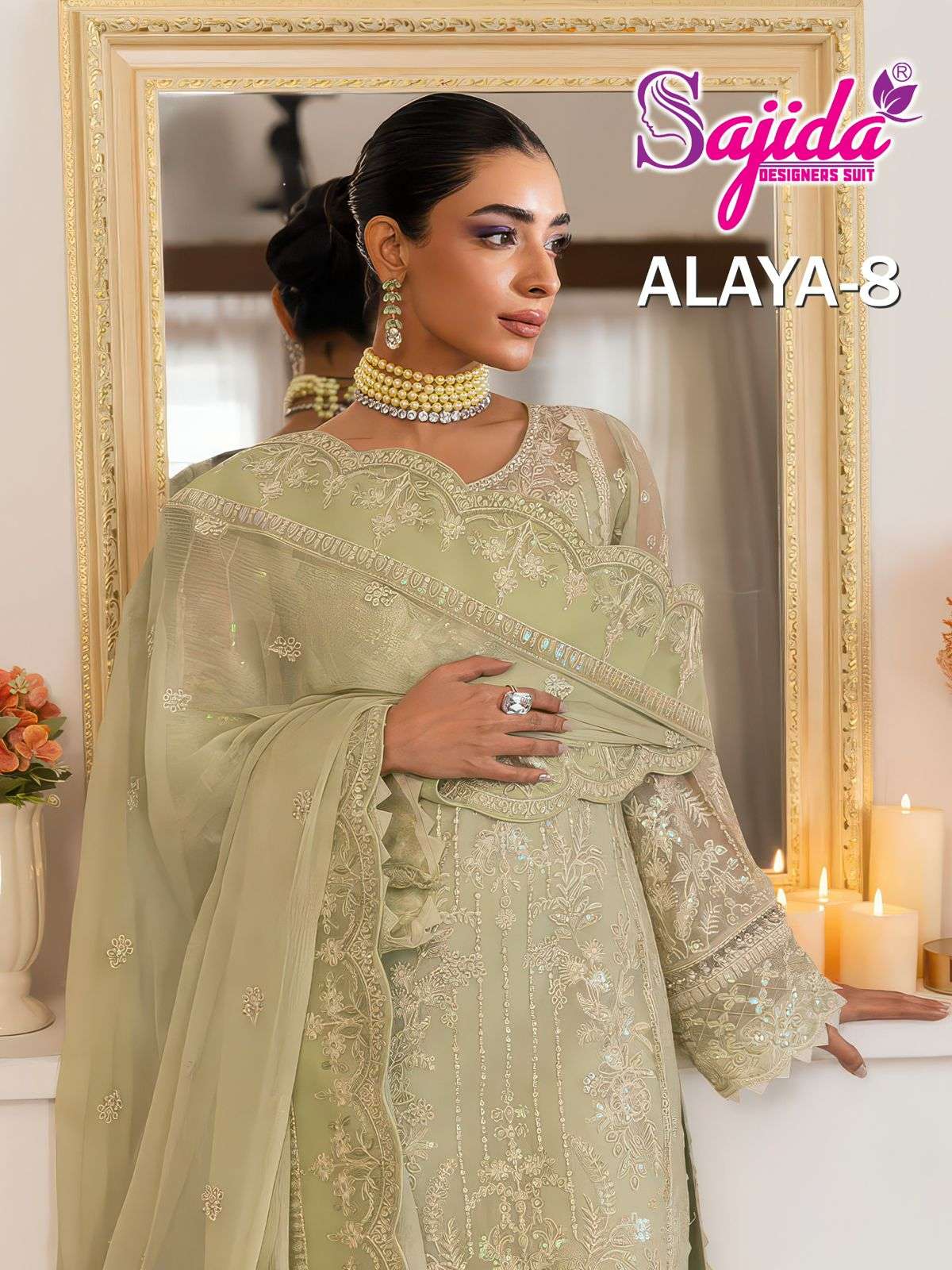 anaya vol-8 by sajida 1132-1134 series exclusvie embroidered georgette salwar suit wholesale price surat