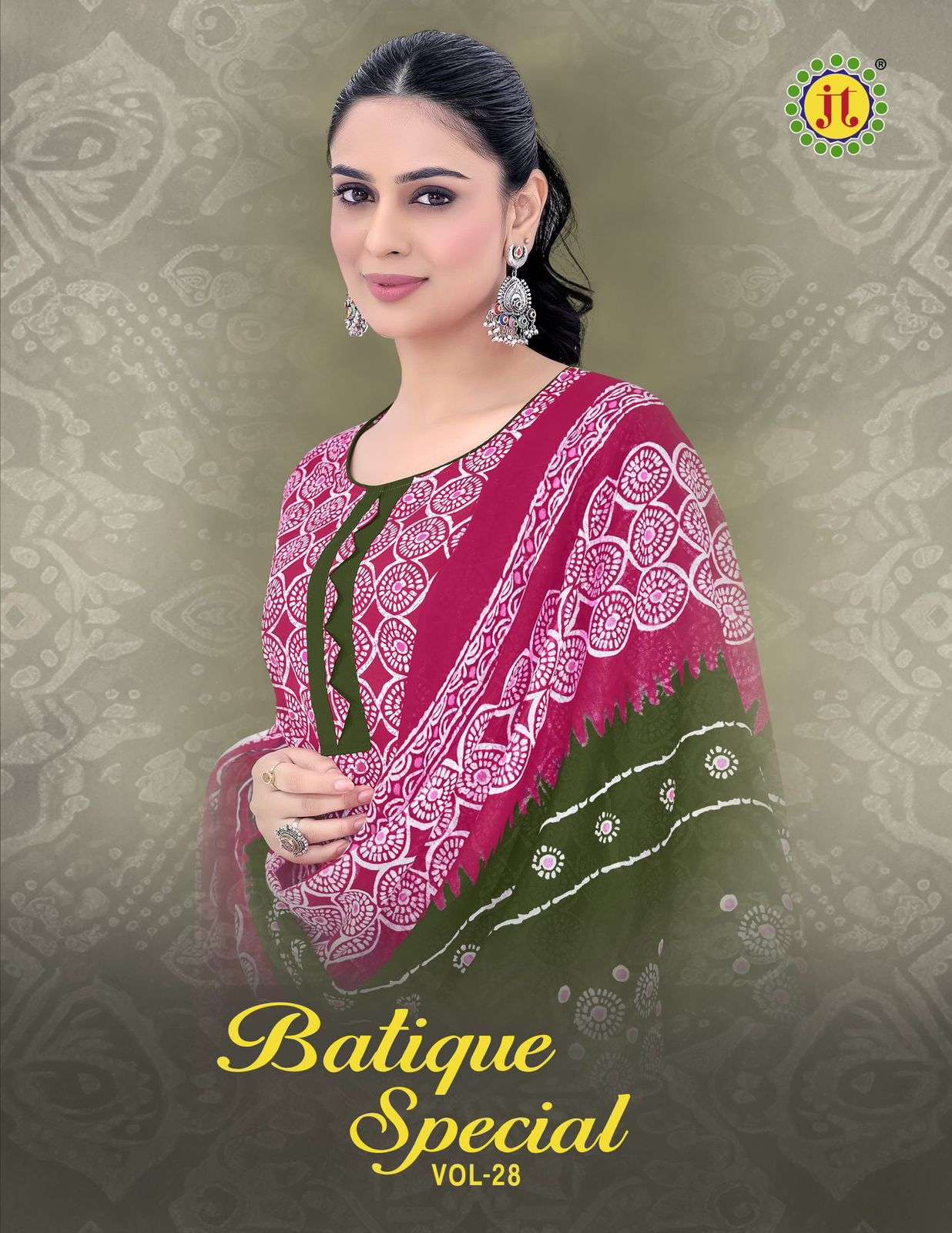 batique special print vol-28 by jamatmal 4001-4010 series casual wear cotton salwar suit supplier 