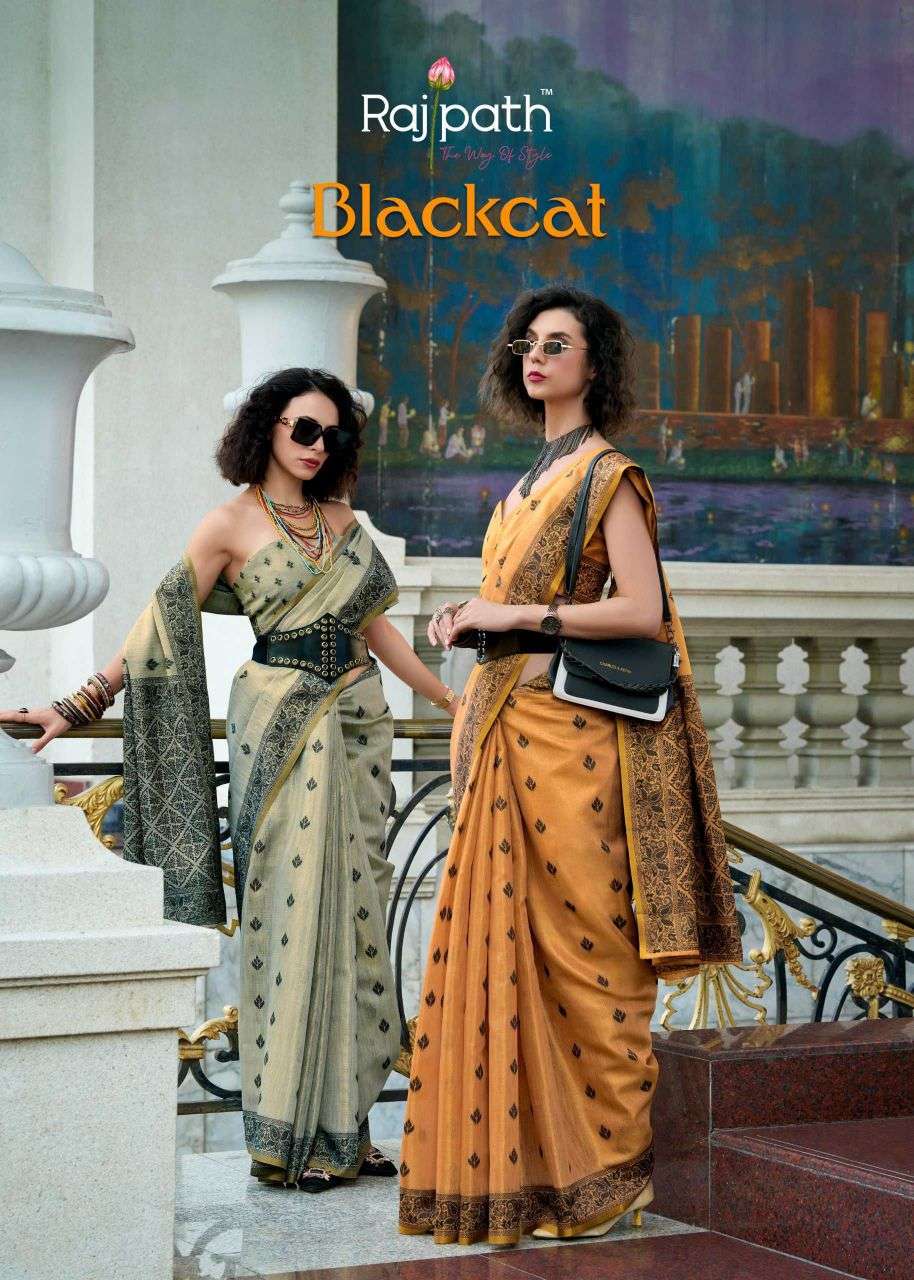 black cat by rajpath exclusive designer party wear tissue linen saree wholesale price srat