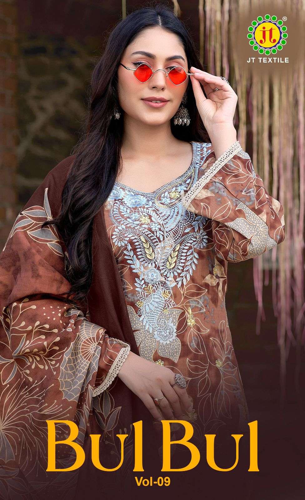 bulbul vol-9 by jamatmal 9001-9005 series fancy embroidered rayon salwar kameez wholesale price surat