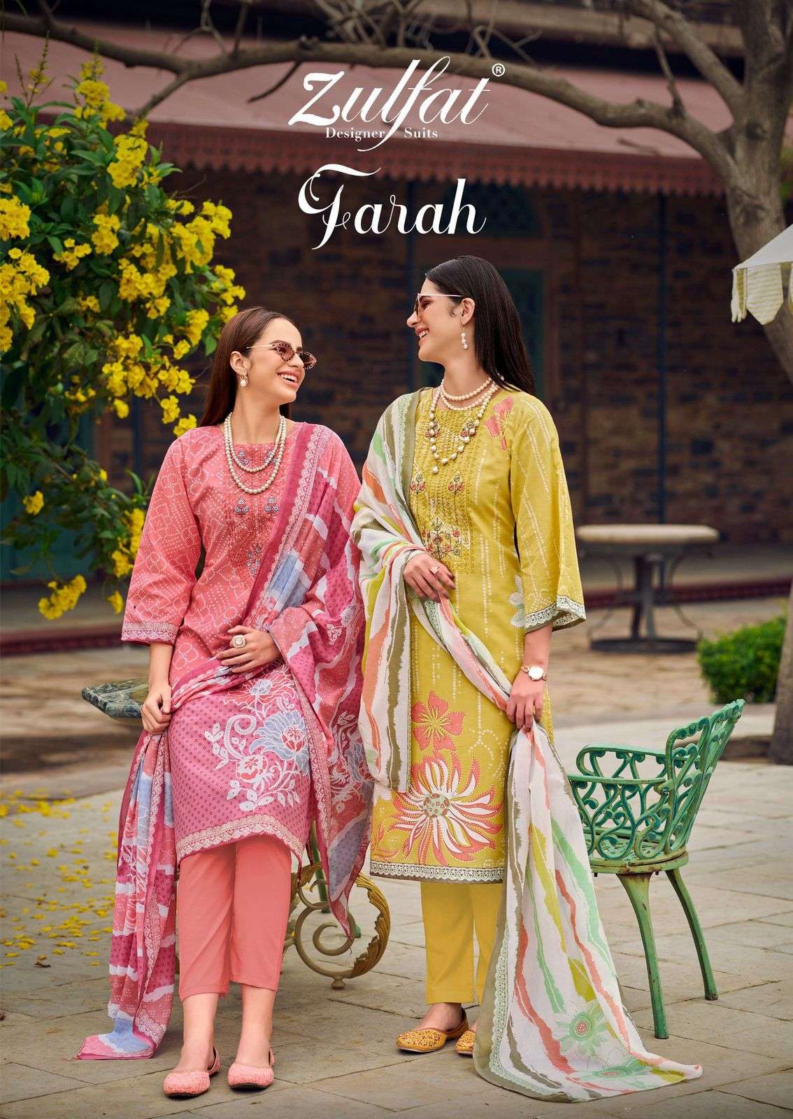 farah by zulfat pure cotton printed heavy embroidery exclusive designer salwar kameez best online price surat
