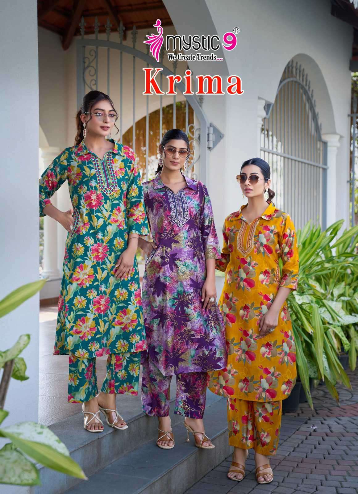 krima vol-1 by mystic 9 casual wear vertican readymade kurti wholesale dealer surat