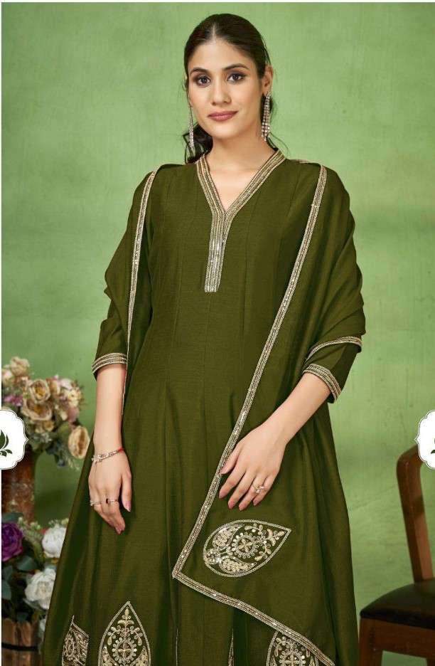 ladies flavour 3338-3340 latest designer fancy embroidered vichitra readymade kurti wholesale price surat