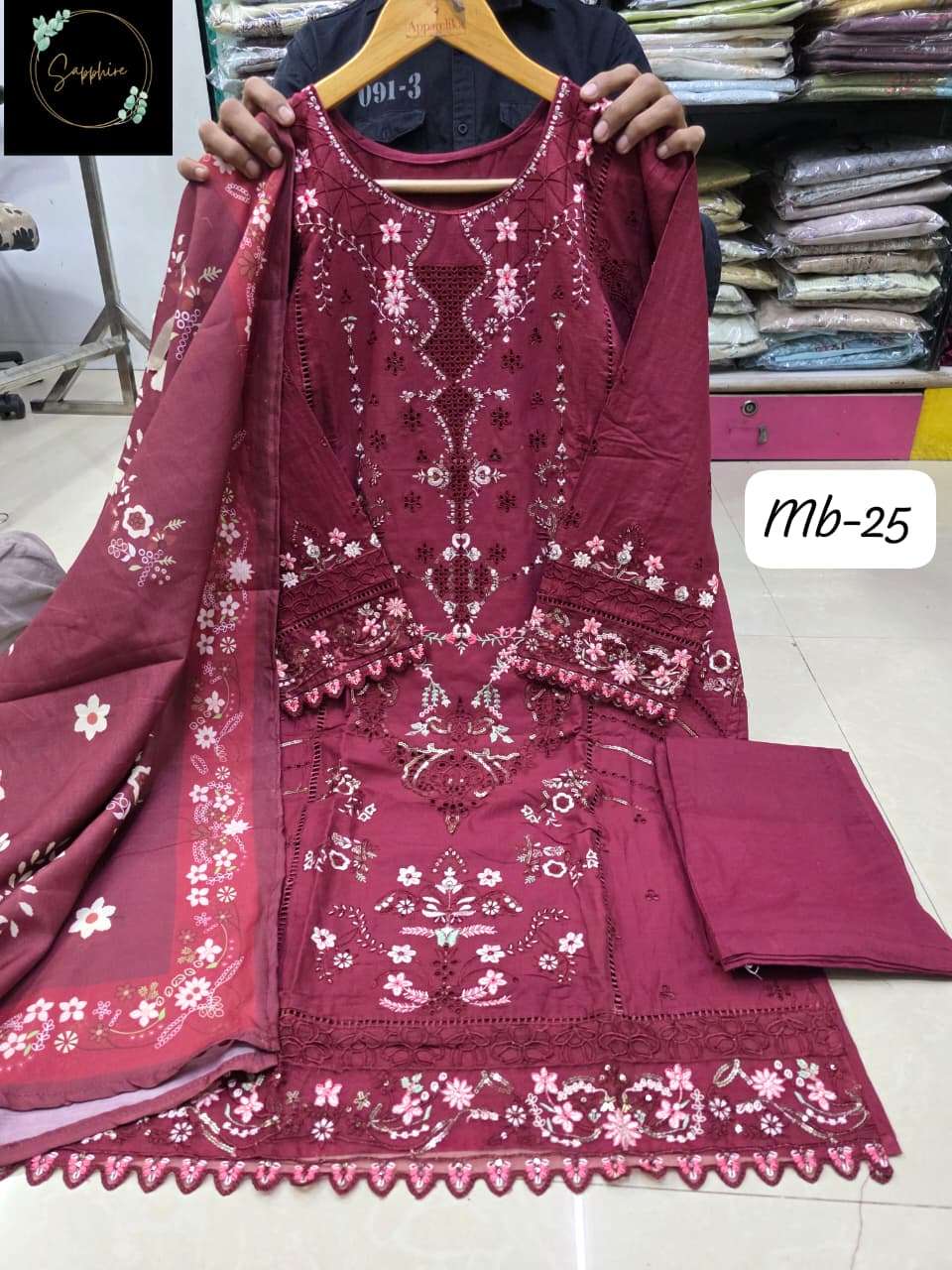 mariab-25 by sapphire exclusive designer lawn cotton readymade salwar kameez wholesale price surat