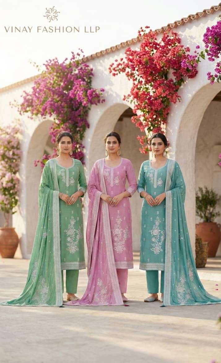 ncs-616 by vinay fashion exclusive designer muslin jacquard salwar kameez wholesale price suratr