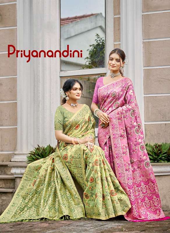 priyanandani by bunawat party wear cotton silk designer saree wholesale price surat