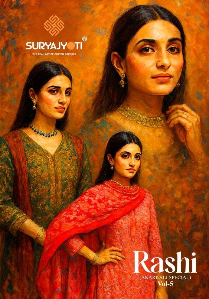 rashi vol-5 by suryajyoti 5001-5010 series cotton designer casual wear readymade salwar kameez wholesale price surat