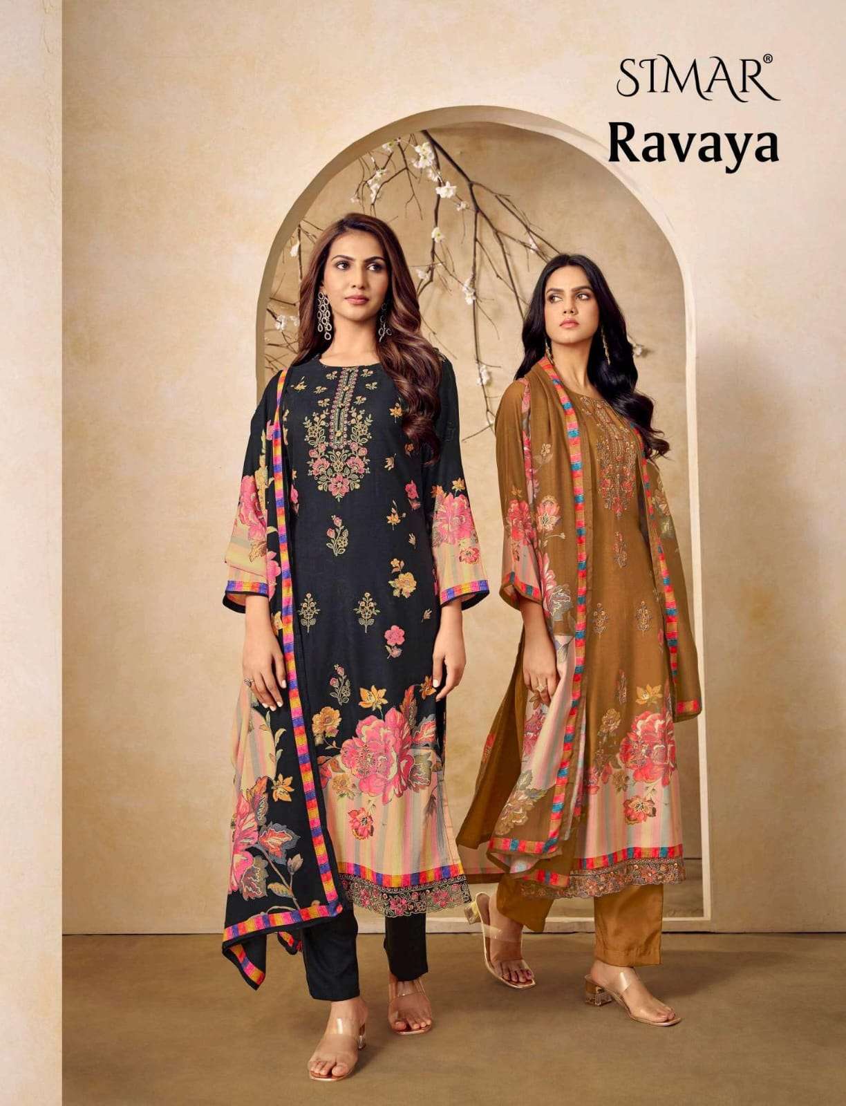 ravaya by glossy winter wear pashmina digital printed salwar kamez wholesale price surat