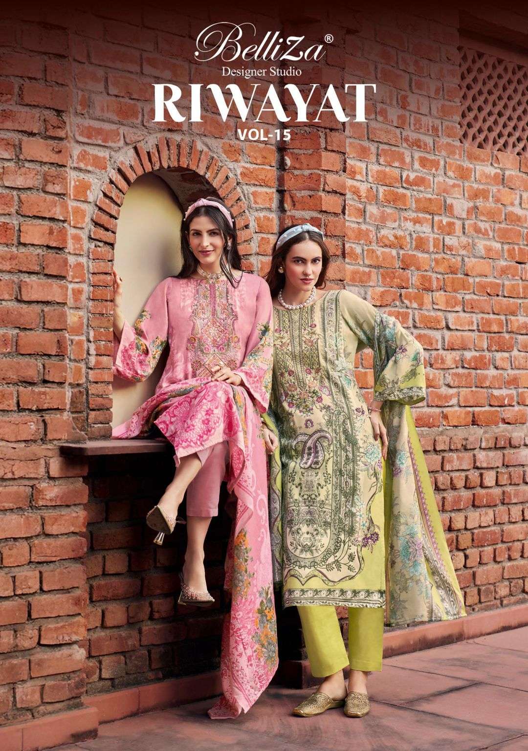 riwayat vol-15 by belliza designer exclusive embroidered viscose rayon slawar kameez wholesale price surat