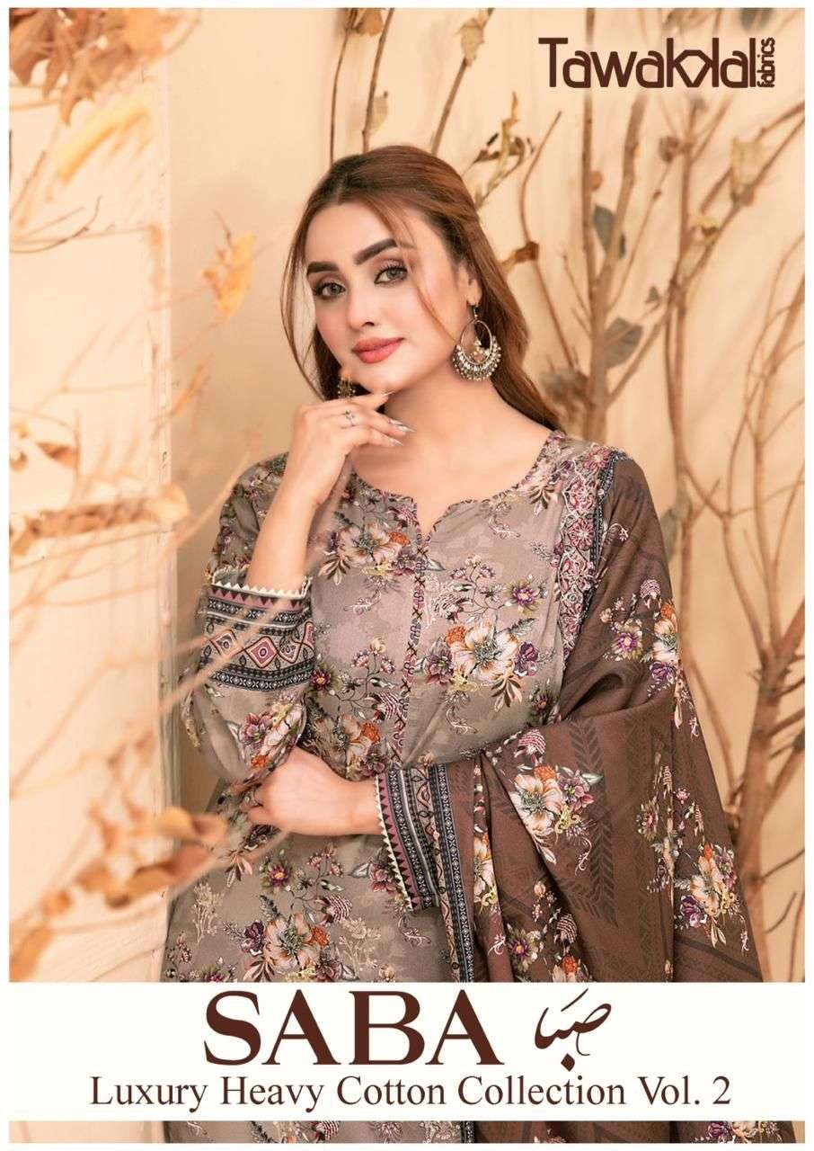 saba vol-2 by tawakkal fancy work cotton pakistani salwar kameez wholesale price surat