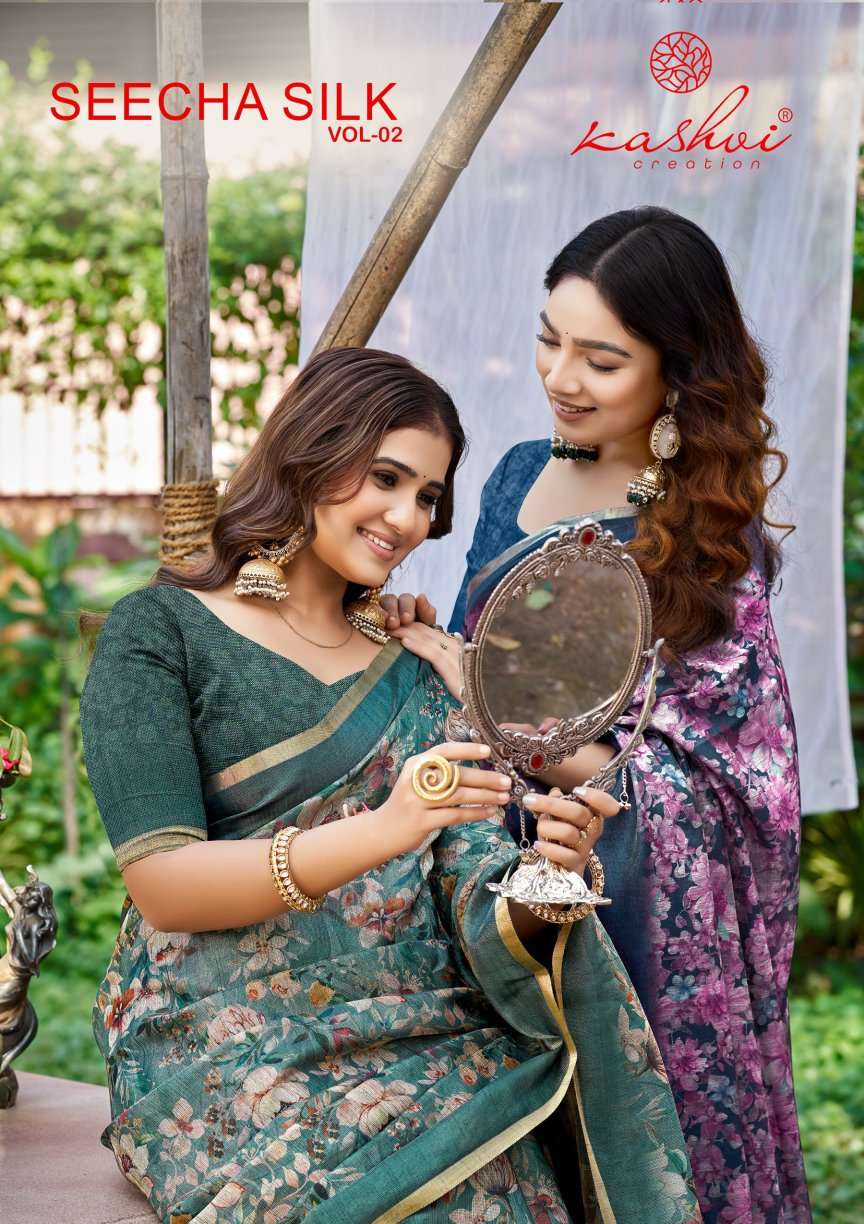 seecha silk vol-2 by kreshva casual wear silk saree wholesale price surat