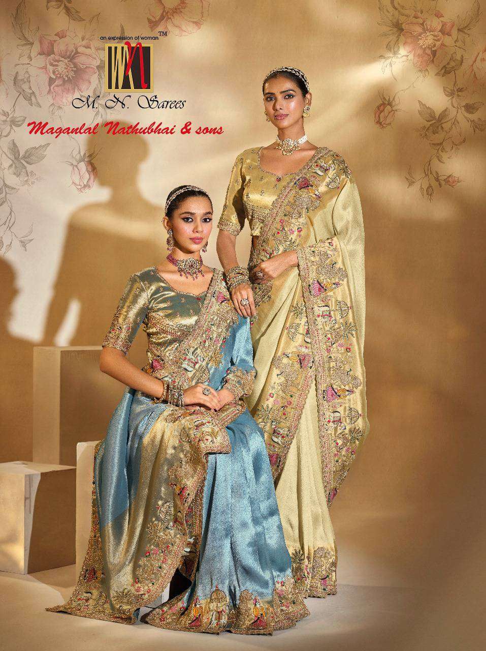 shahi poshak vol-6 by mn exclusive designer party wear fancy saree supplier surat