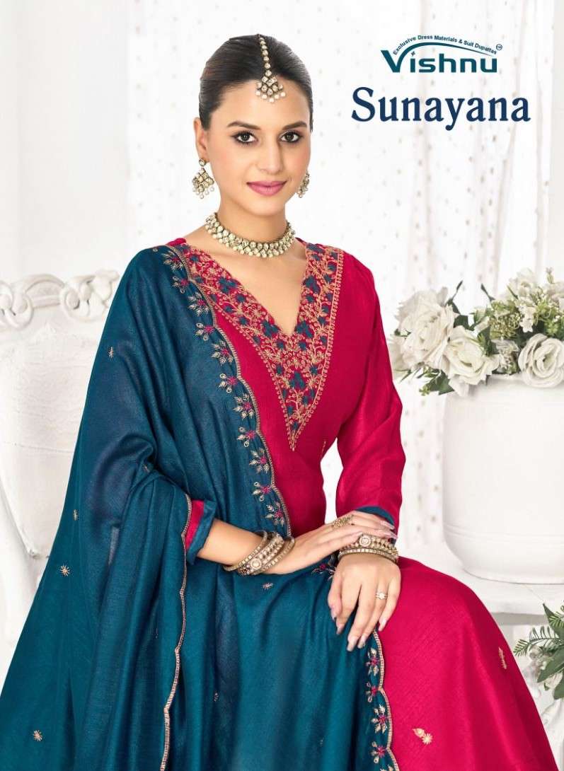 sunayana by vishnu latest designer vichitra silk salwar kameez wholesale price surat