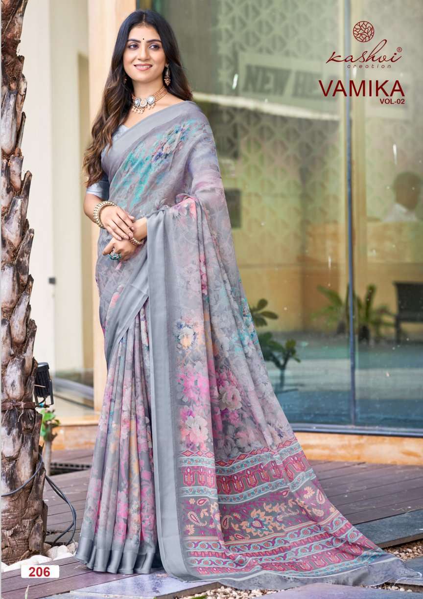 vamika vol-2 by kashvi exclusive designer moss viscose saree wholesale dealer surat