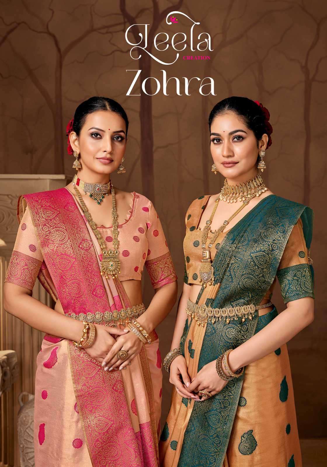 zohra leela party wear deaigner dyed silk saree wholesale price surat