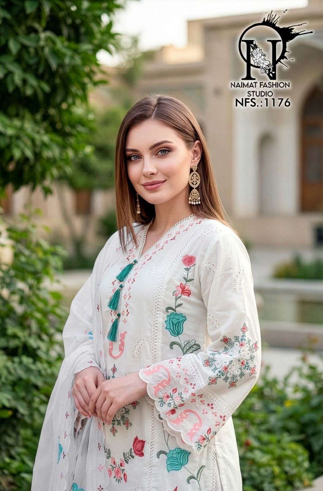 1176 by naimat fashion exclusive designer party wear roman silk readymade salwar kameez wholesale price surat