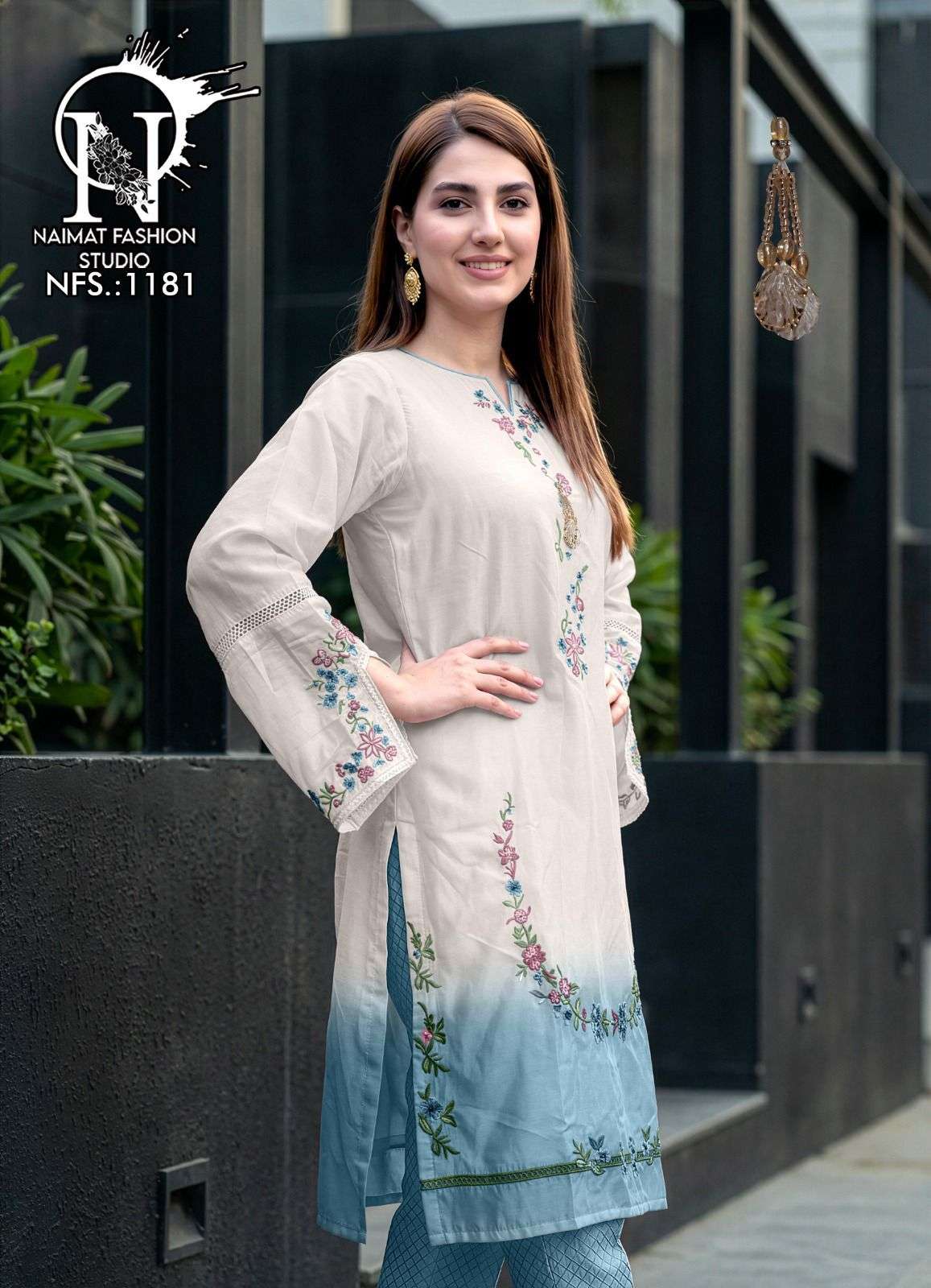 1181 by naimat exclusive designer fancy embroidered readymade slawar kameez wholesale price surat