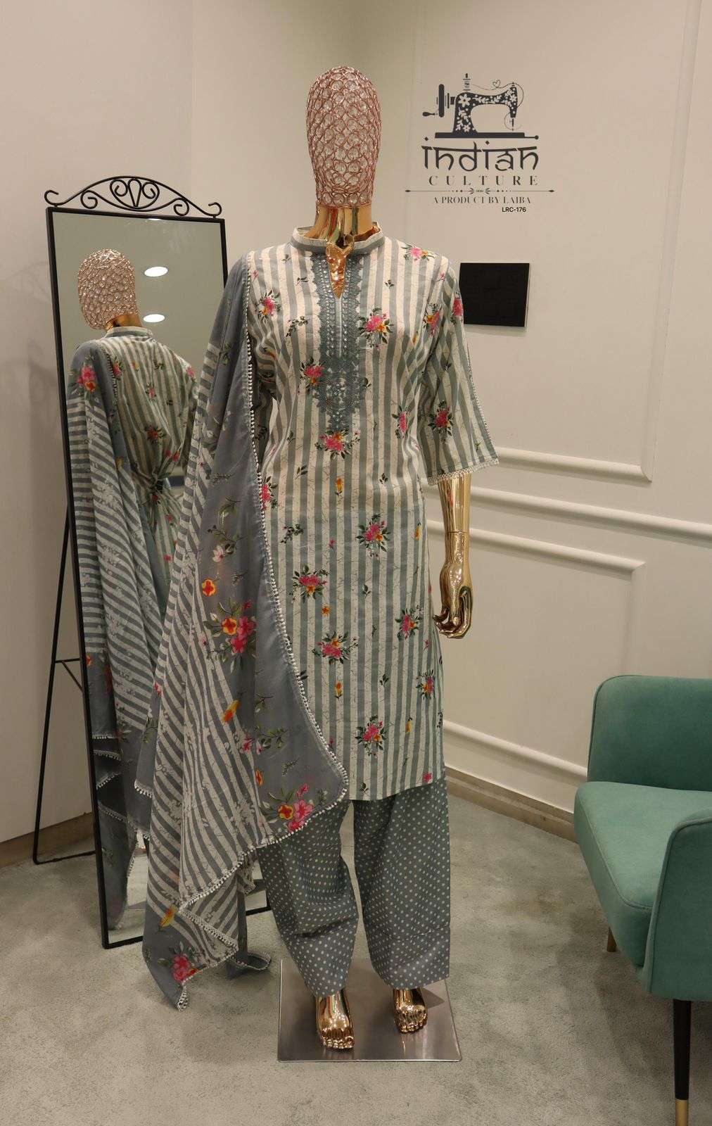 176 by indian cluture exclusive designer cotton fancy printed salwar kameez whoelsale price surat