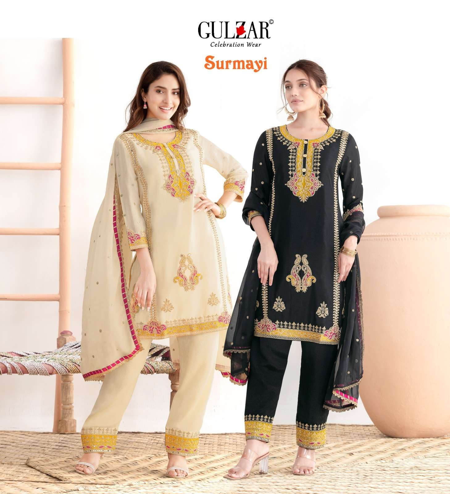 2431-2432 by gulzar exclusive designer chinon readymade salwar kameez wholesale price surat