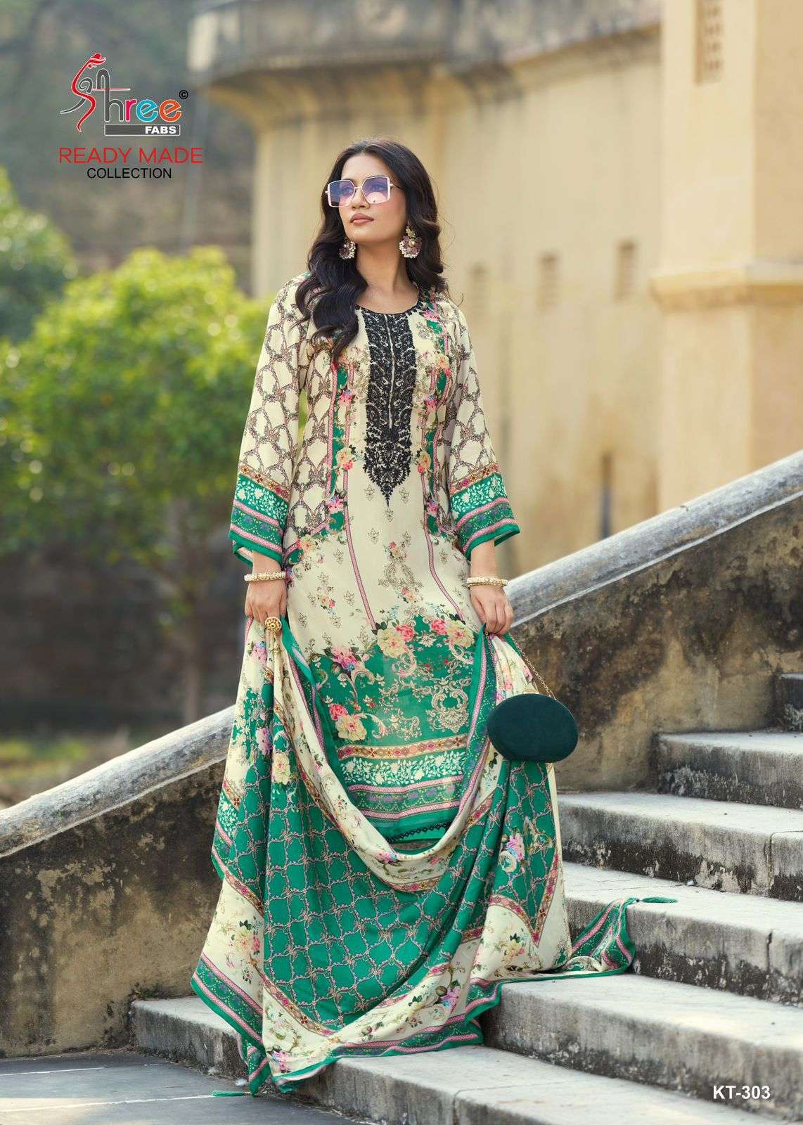 303 by shree fabs exclusive self embroidered designer viscose msulin salwar kameez wholesale price surat