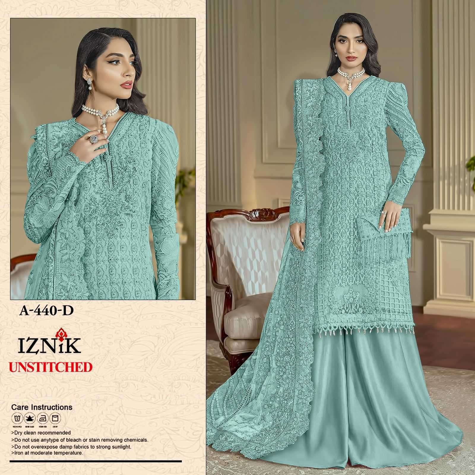 440 by iznik exclusive designer fancy embroidered salwar kameez wholesale price surat