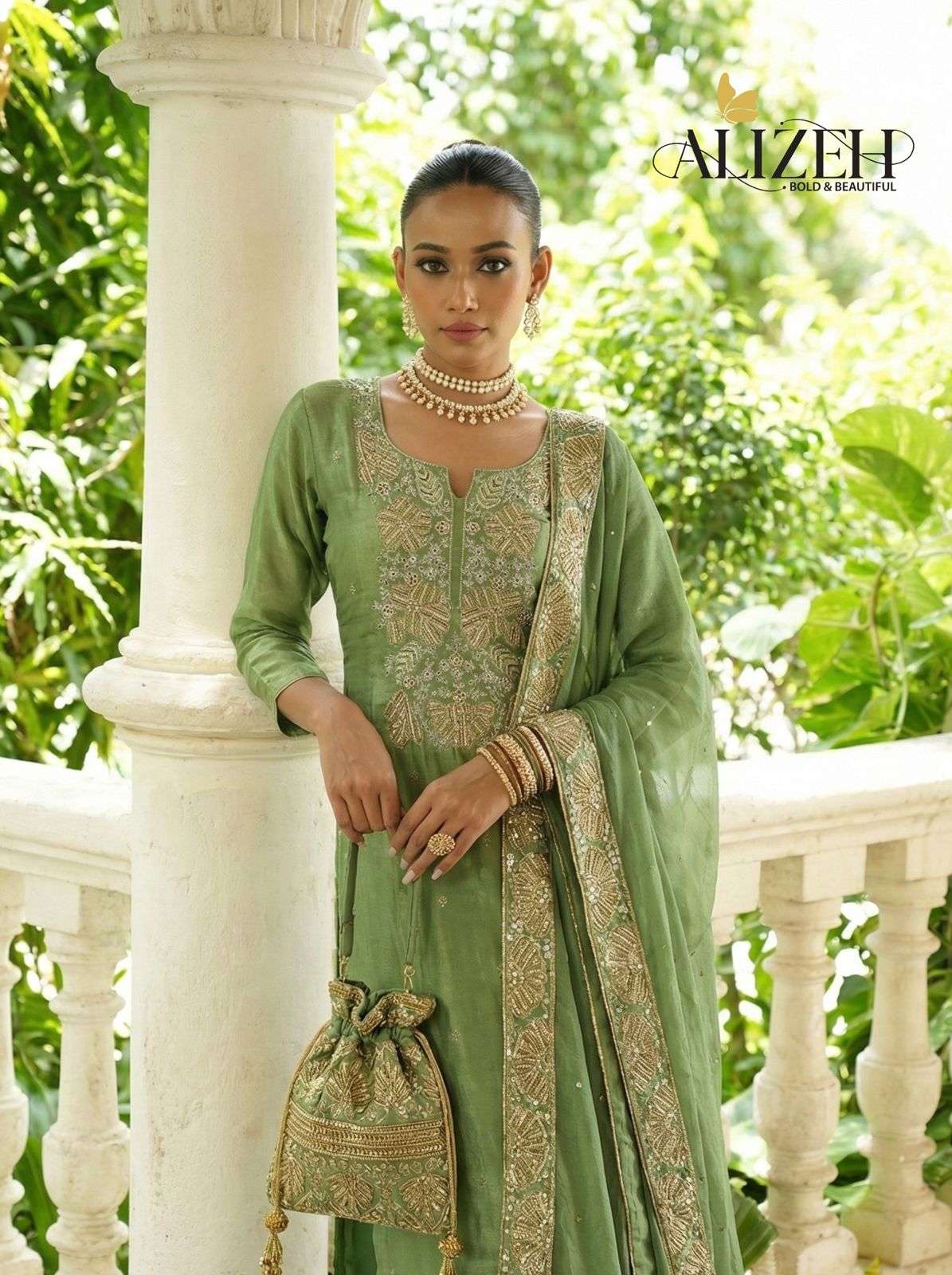 7058-7061 by alizeh latest designer party wear shimmer silk salwar kameez wholesale price surat