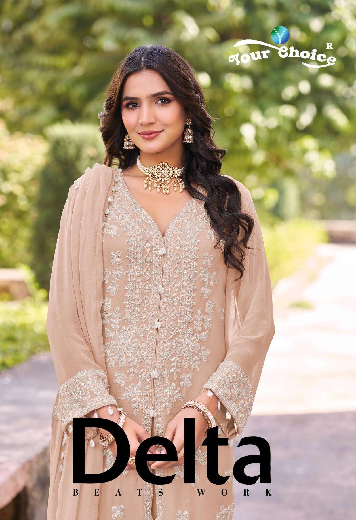 delta by your choice fancy desinger party wear readymade chinon salwar kameez wholesale price surat