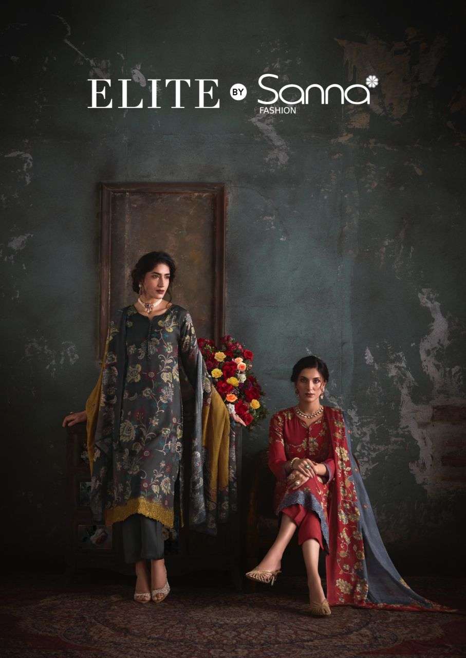 elite by sanna fashion digital printed fancy work bemberg muslin salwar kameez wholesale price surat