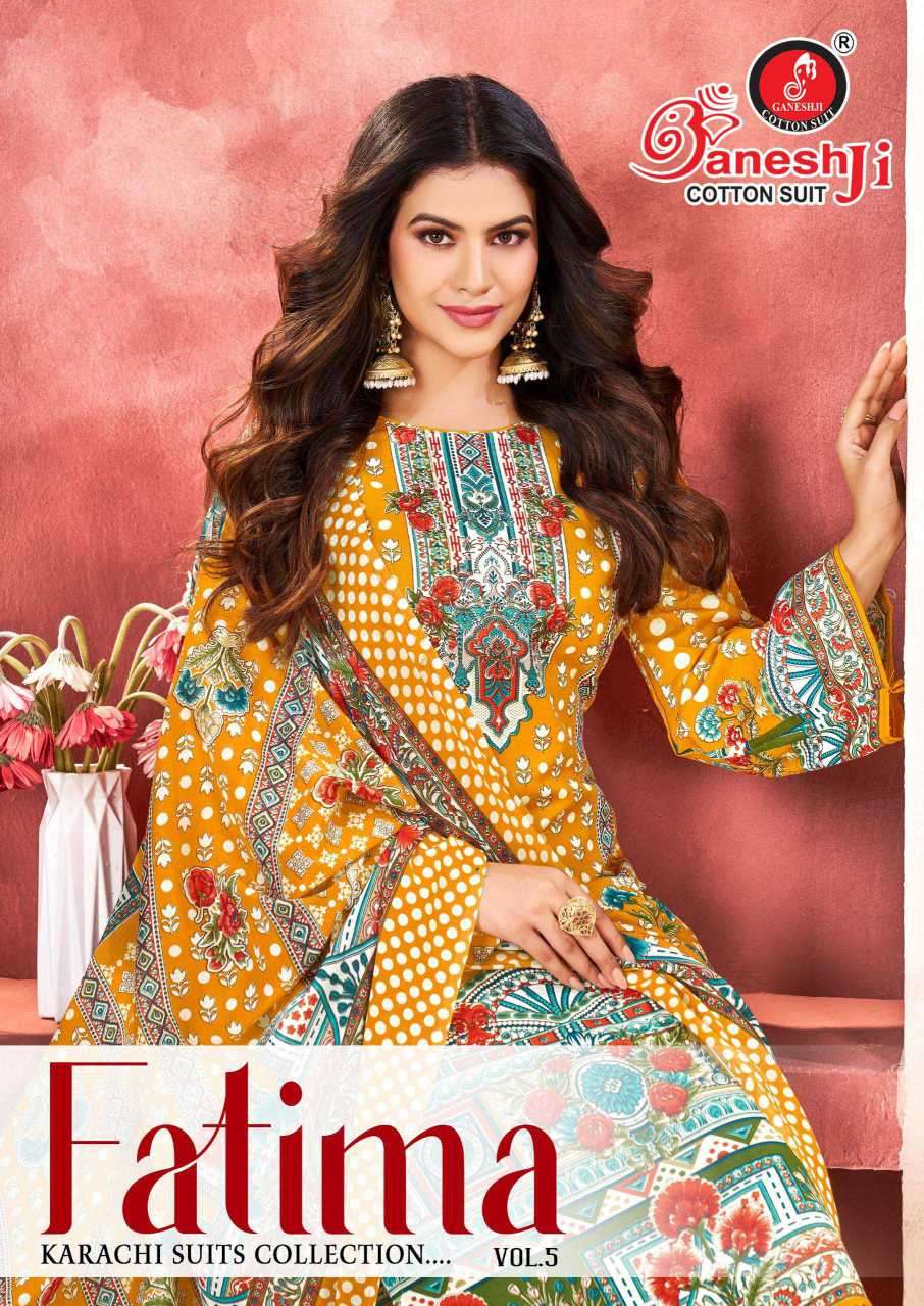 fatima vol-5 by ganeshji pakistani printed soft cotton salwar kameez wholesale price surat