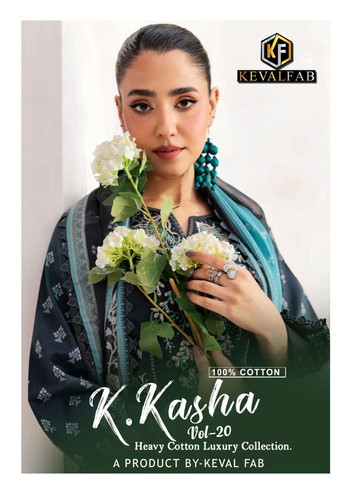 k kasha vol-20 by keval fab cotton wioth fancy printed pakistani salwar kameez wholesale price surat