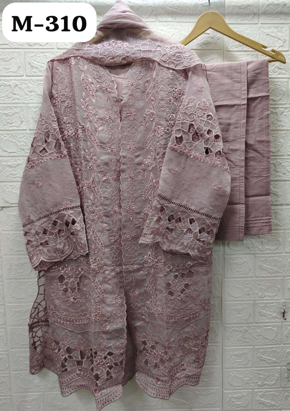 luxury pret-310 by maryam fancy work designer organza readymade salwar kameez wholesale price surat