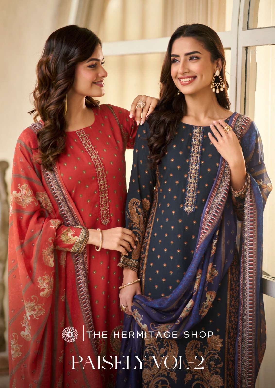 paisley vol 2 by the hermitage shop wholesale pure lawn embrodered suits wholesale price surat