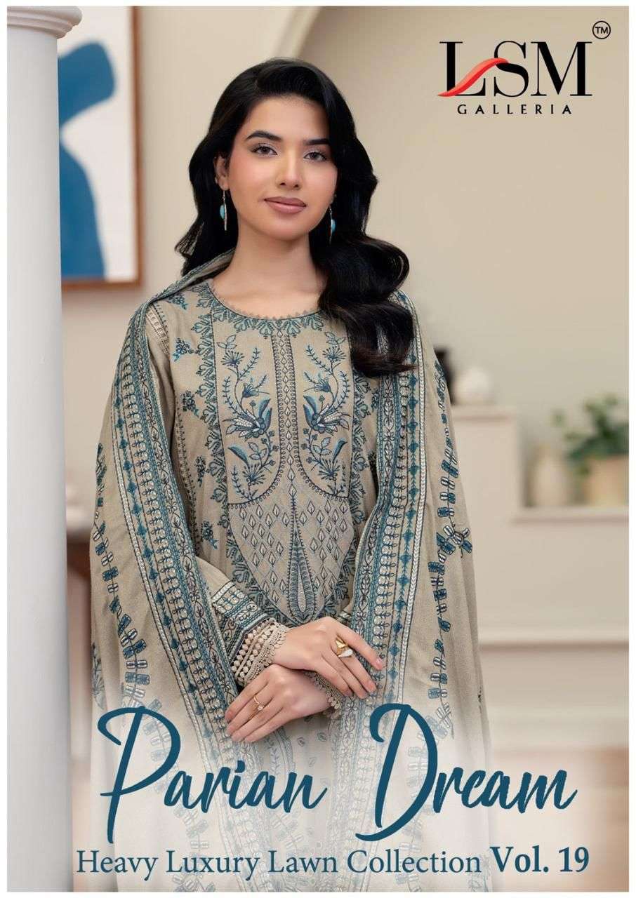 parian dream vol-19 by lsm 1901-1906 series fancy designer lawn salwar kameez wholesale price surat