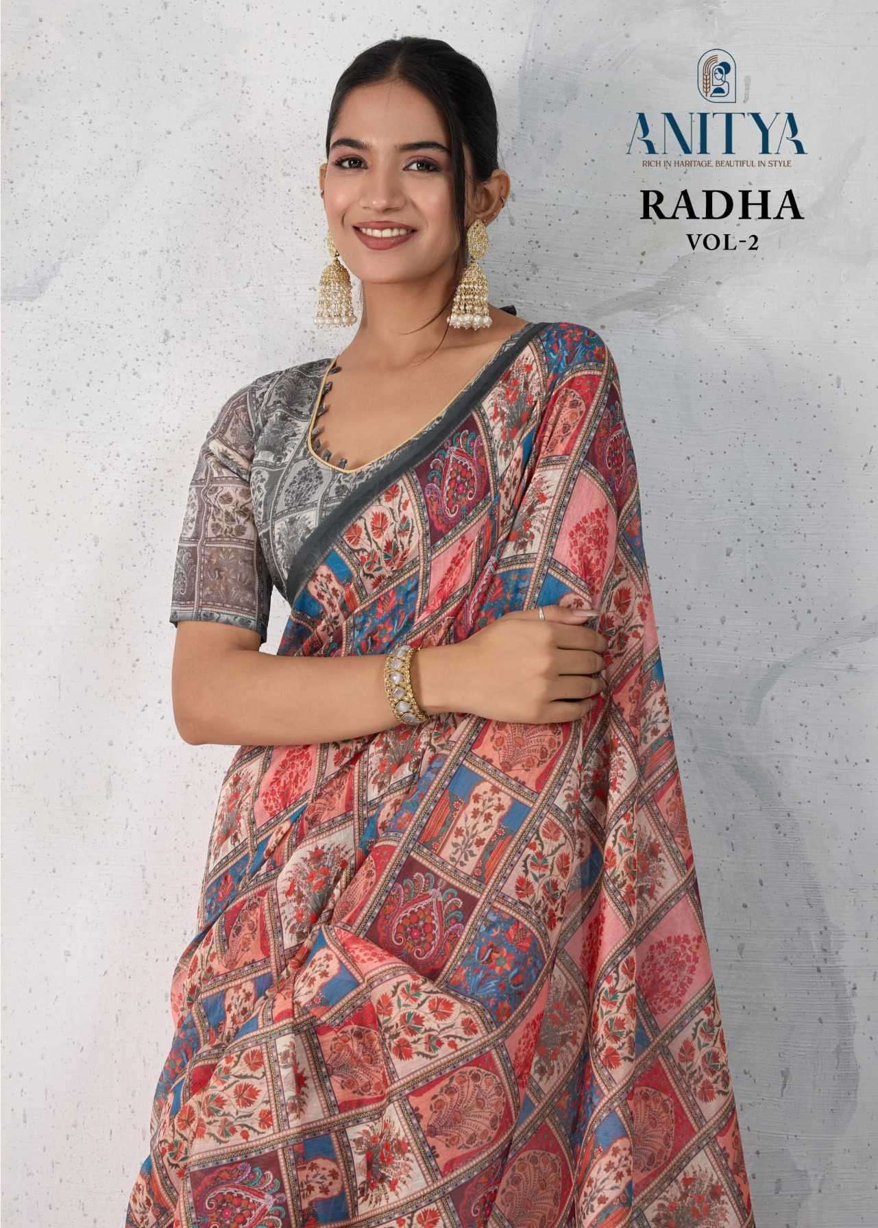  radha vol-2 by anitya casual wear designer chanderi saree wholesale price surat