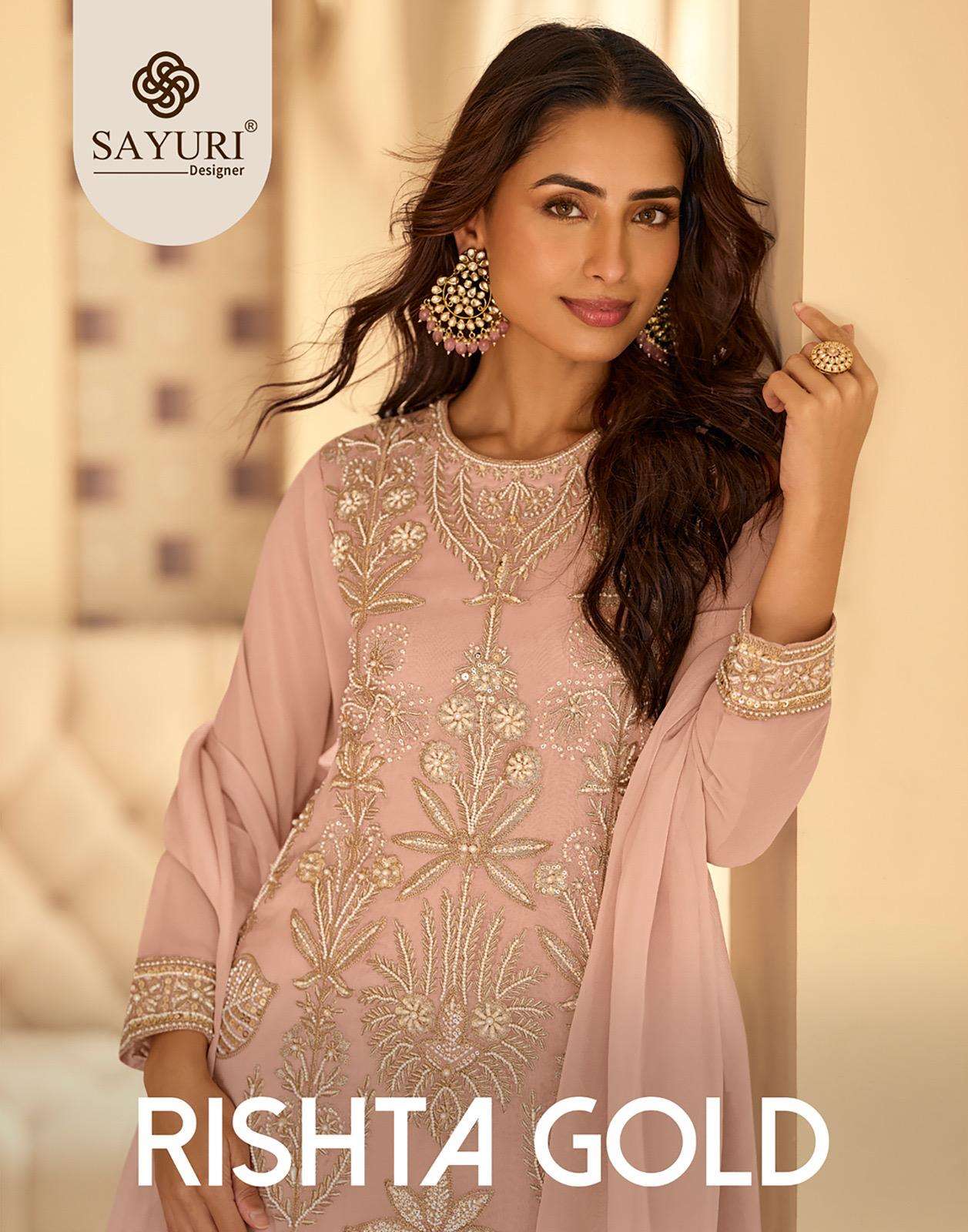 rishta gold by sayuri deisgner 10163 colors latest designer party wear readymade salwar kameez wholesale price surat
