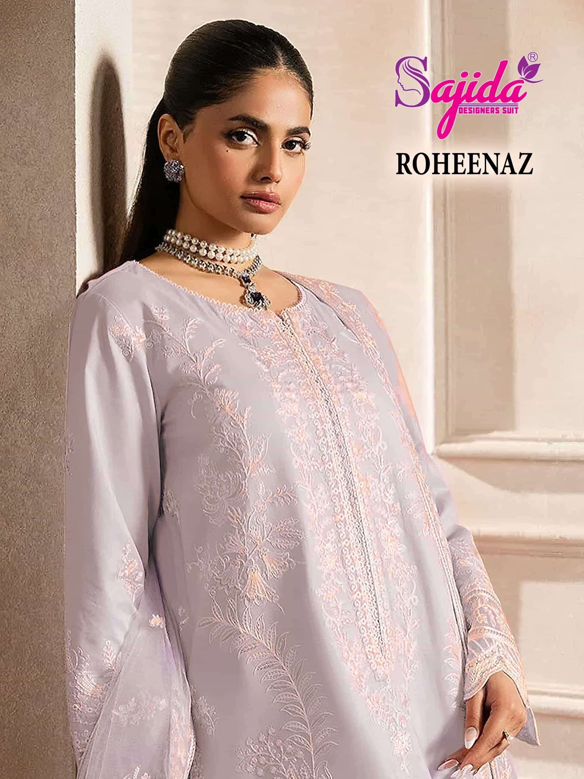 sajida suits rohenaaz wholesale georgette pakistani salwar suits collection supplier in surat