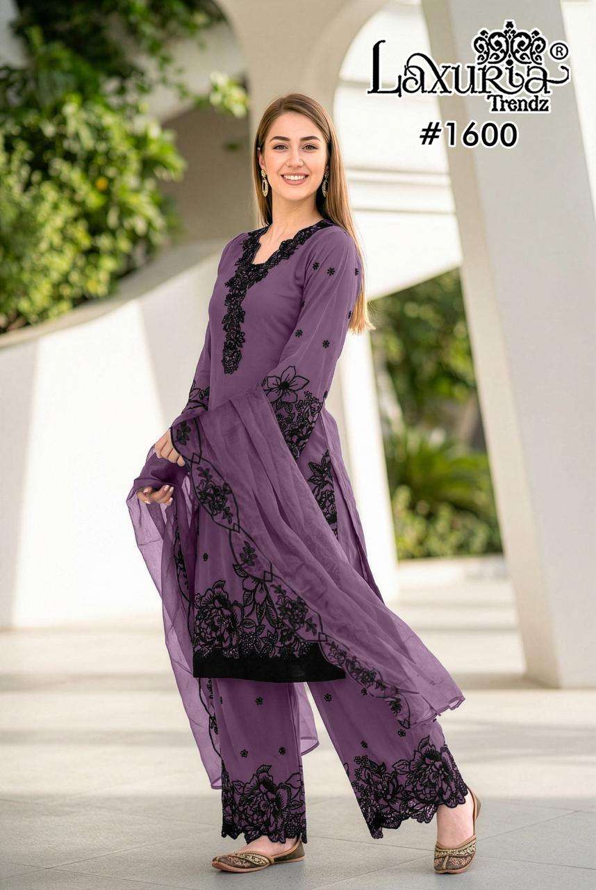 1600 laxuria trendz readymade salwar kameez fox georgette wholesale supplier surat