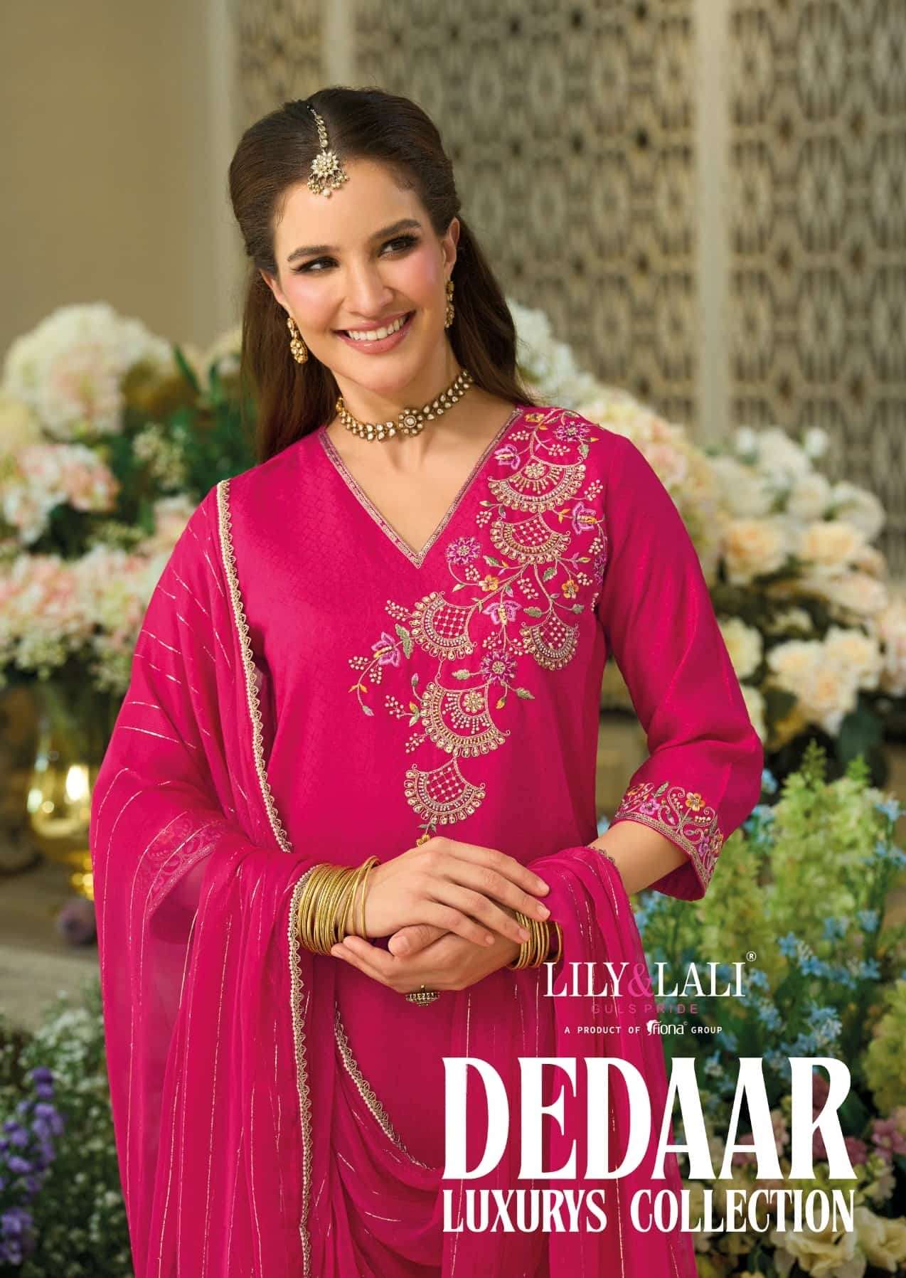 deedar lily&lali viscose silk embroidered readymade salwar kameez wholesale price surat