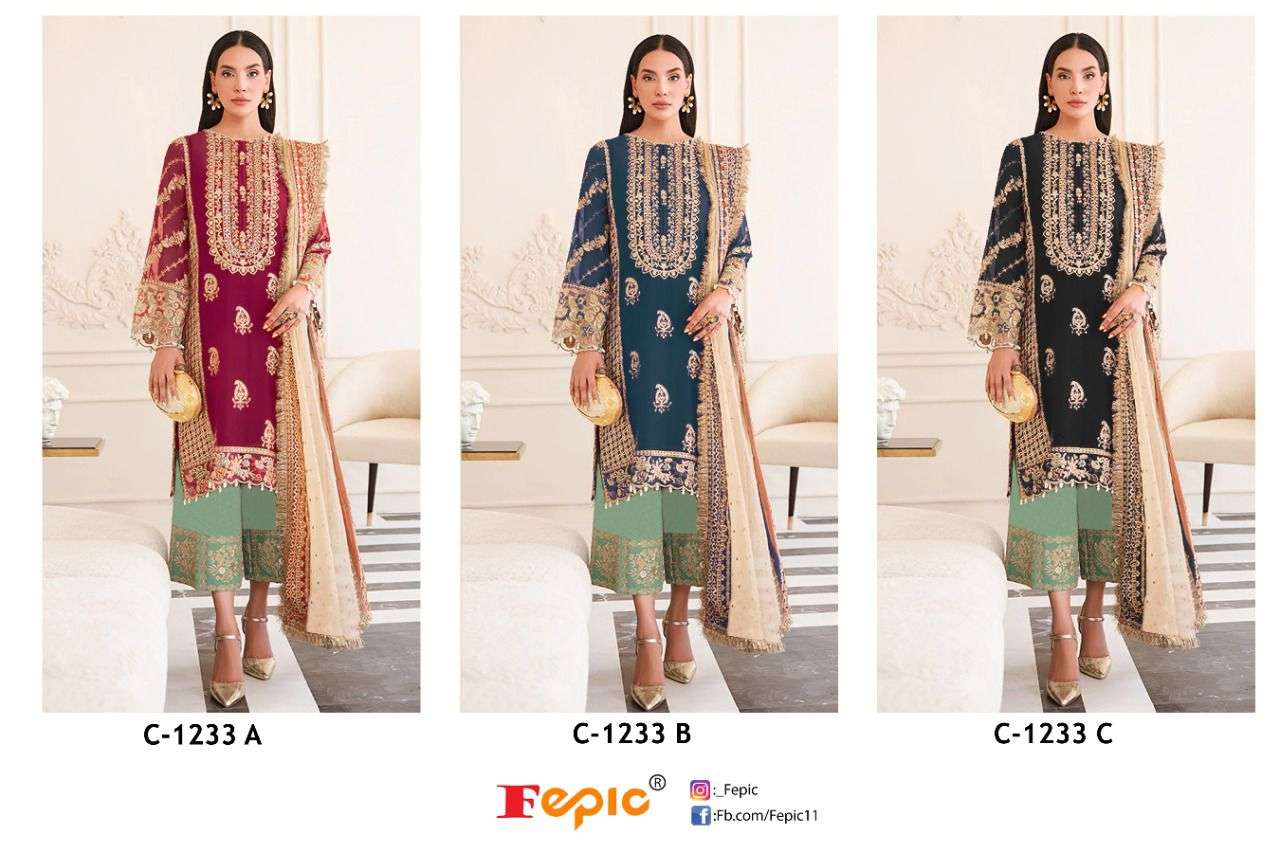 fepic 1233 series exclusive designer pakistani suits new catalogue