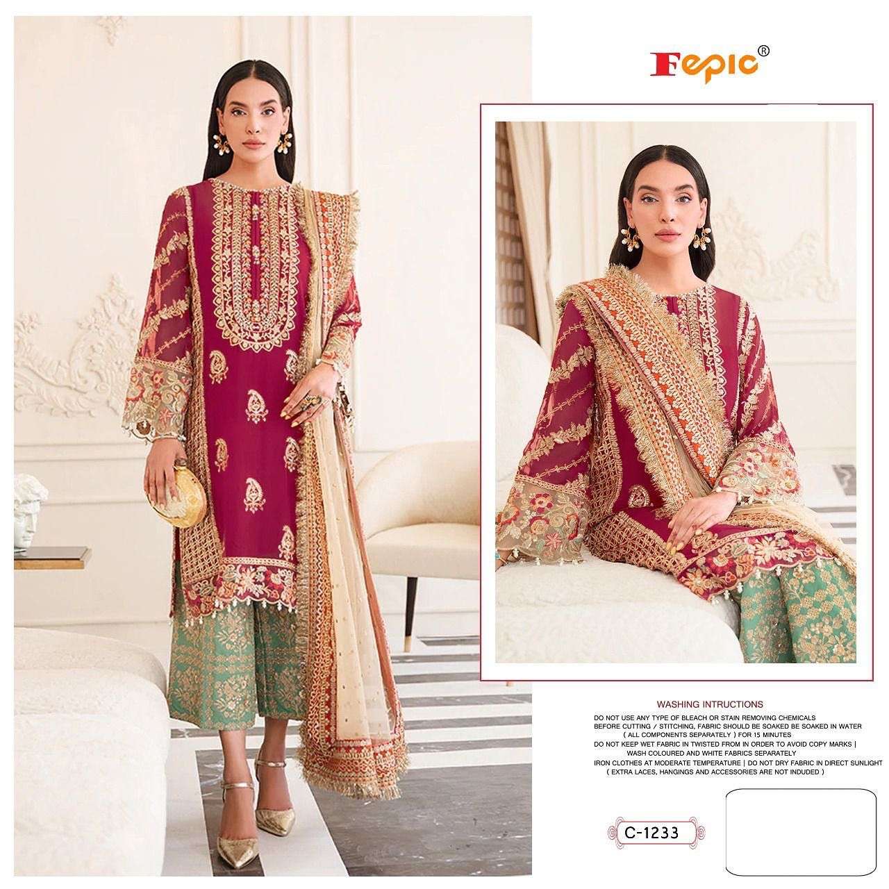 fepic 1233 series exclusive designer pakistani suits new catalogue