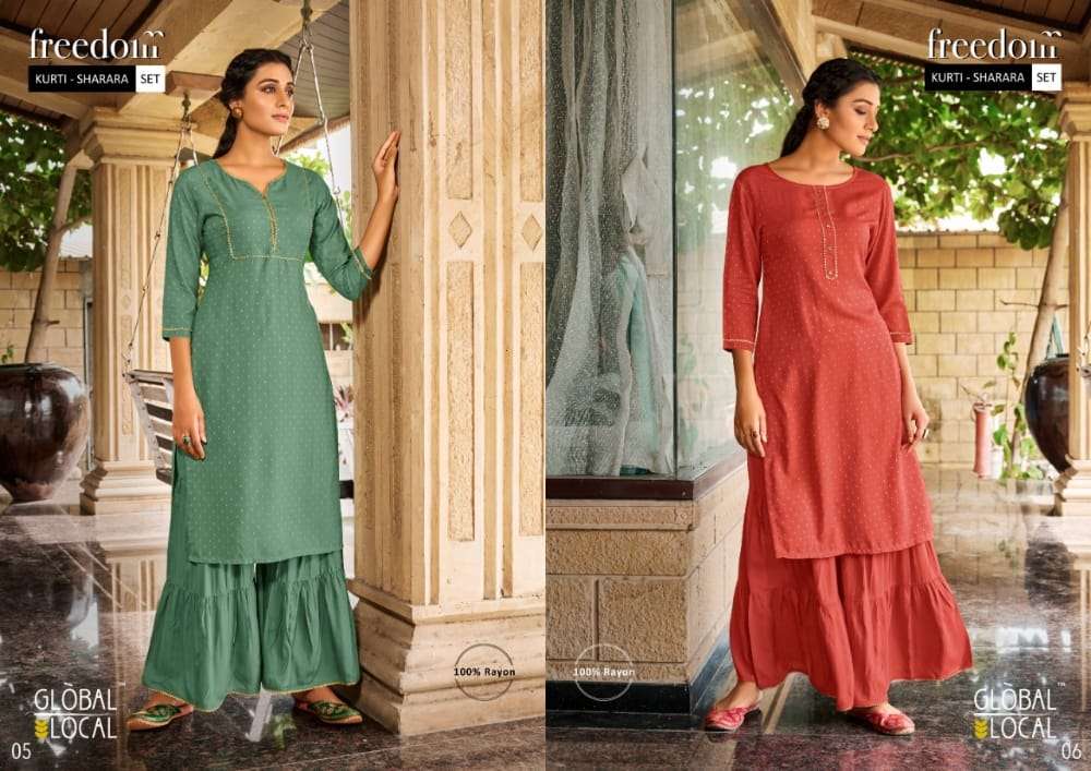 Buy Ishin Women's Multi & Grey Gotta Patti Embroidered A-Line Kurta Sharara  Dupatta Set Online – ISHIN FASHIONS