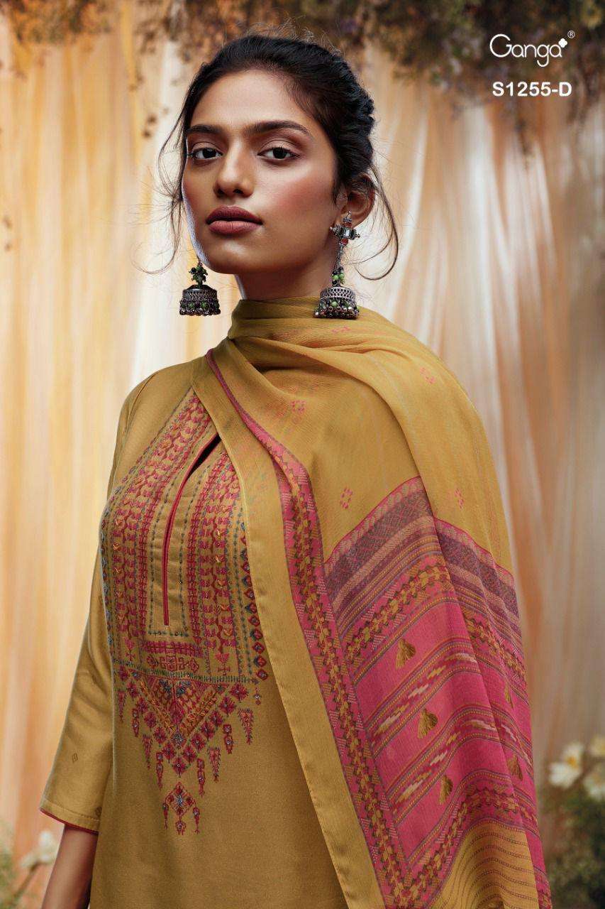GANGA PRESENTS KEYA 1176-A TO 1176-D SERIES WINTER WEAR PASHMINA SUITS  COLLECTION AT WHOLESALE RATES N865